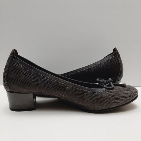 HISPANITAS Spain Textured Chunky Block Heel Pumps w/ Bow Grey Sz 9.5 | Eur 41 - Picture 11 of 16
